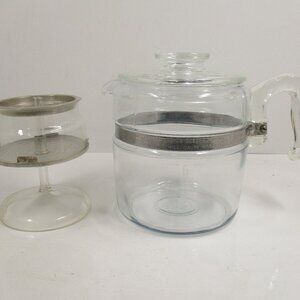 Vtg Pyrex Flameware 7756-B Glass Percolator Coffee Pot 6-Cup Made in USA Complet